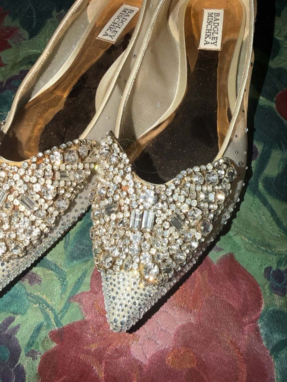 Badgley Mischka Quinn Embellished Pointed Toe Evening Flats - Picture 6 of 7